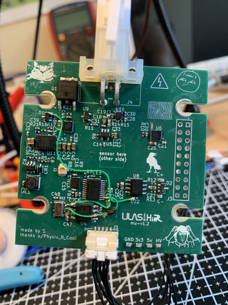Mu board during analogue debugging and repair