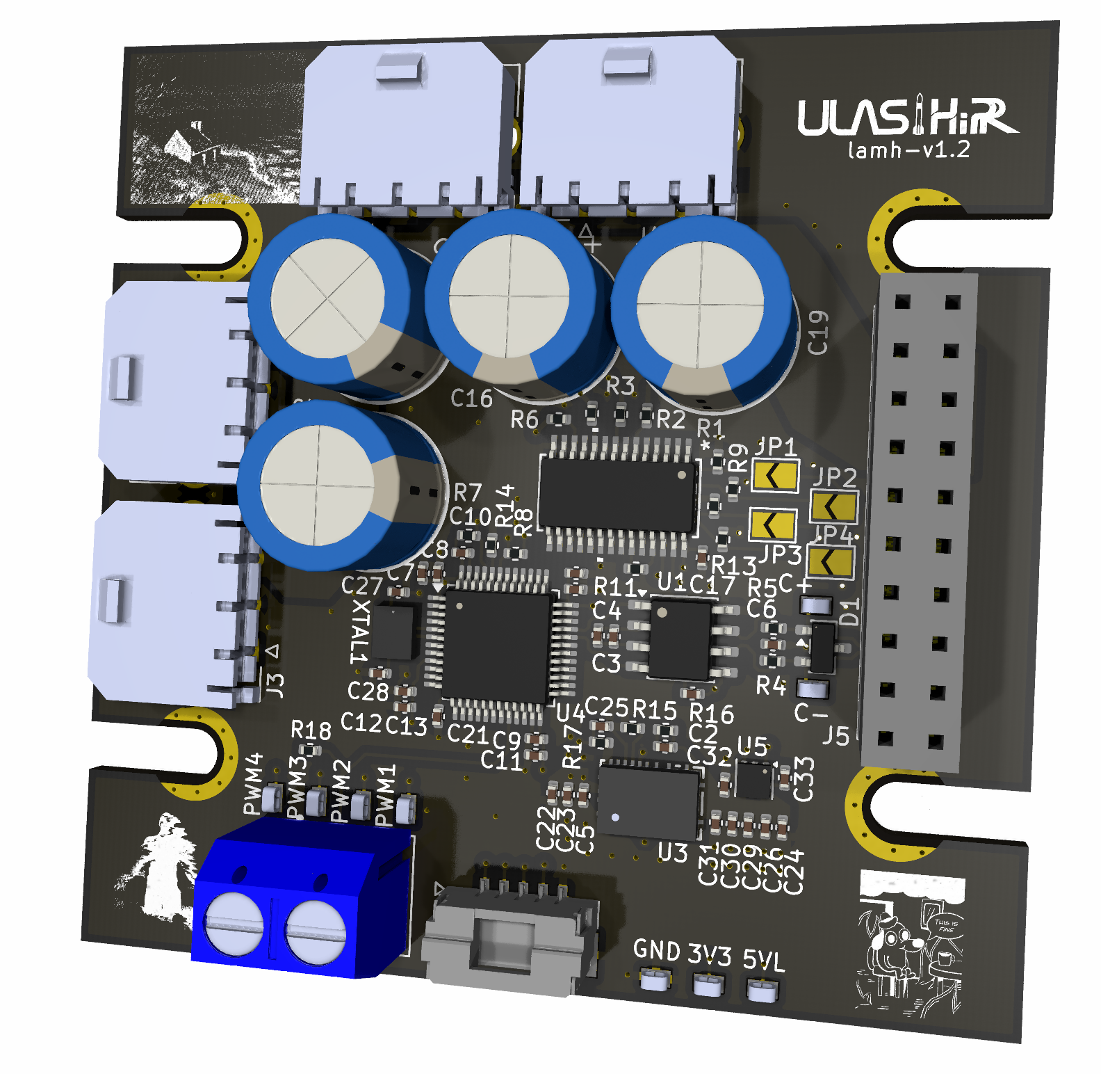 Lámh airbrake controller 3D board render