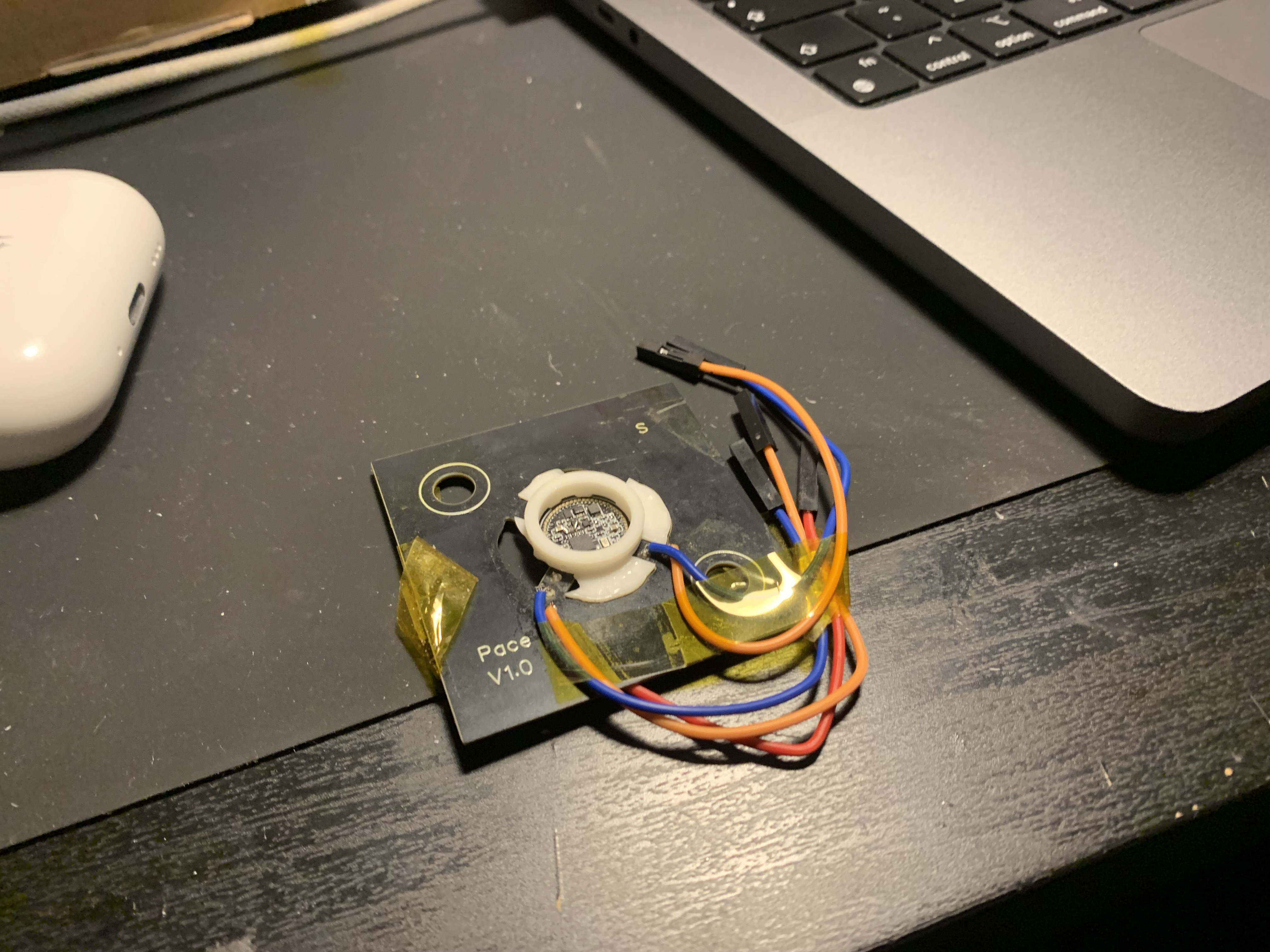 Pace fitted into a charging case insert during assembly
