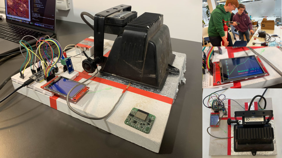 Floodlamp oven, controller and team during the Patch Summer Accelerator