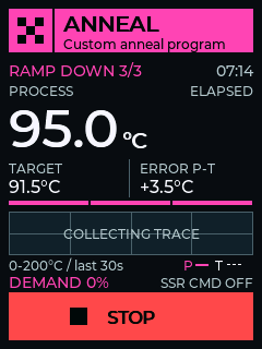 Annealing ramp-down screen following a falling temperature target