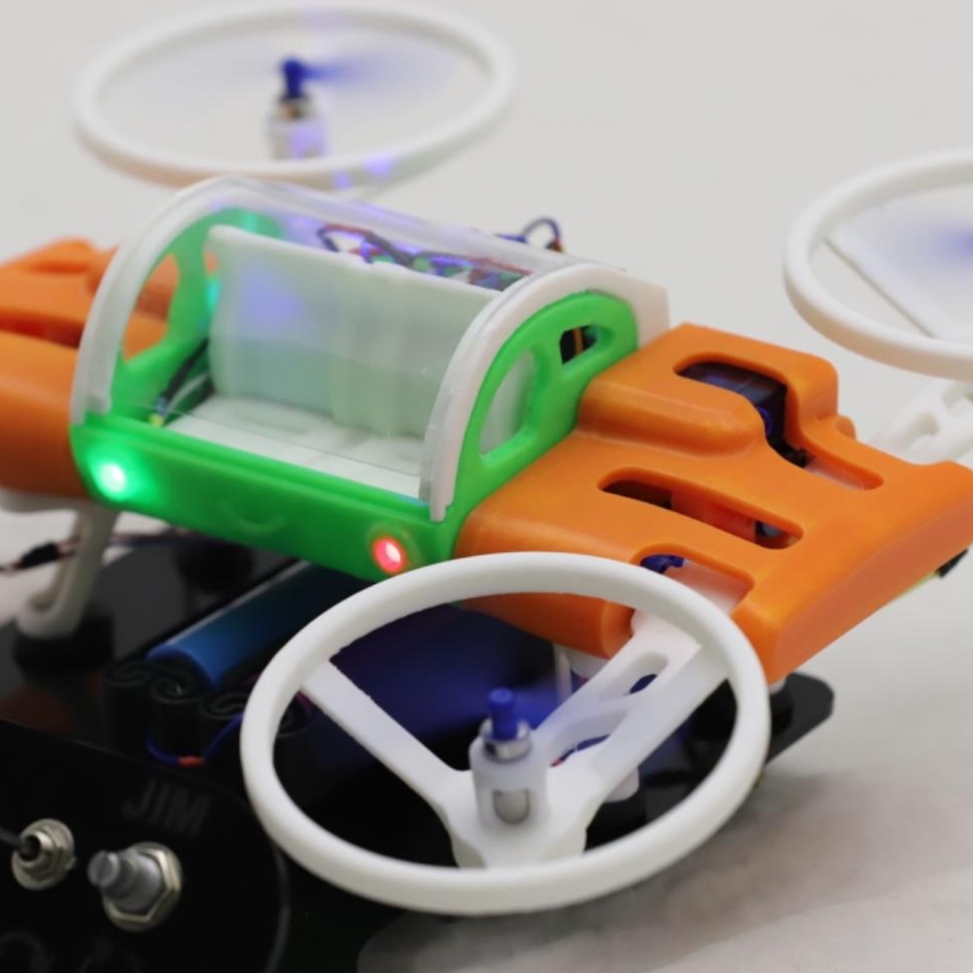 JIM Jointed Inclinable Multirotor with illuminated windscreen